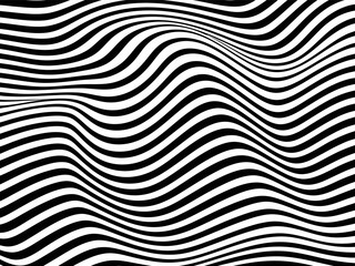 Abstract black white waves