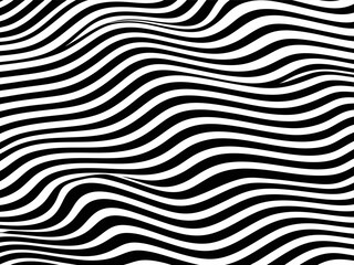 Abstract wavy striped art