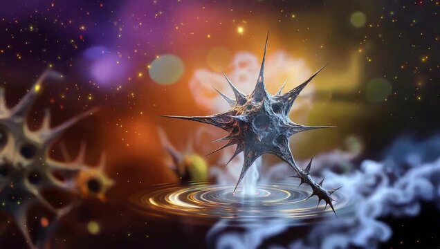 Spiky textured object in vibrant background