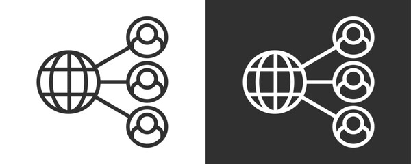 Networking Icon Set Vector Collection Isolated In Black And White