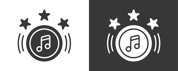 Music Icon Set Vector Collection Isolated In Black And White