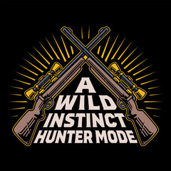 Vector Illustration of The Hunter Wildlife with riffle . Great Outdoor and Adventure  Suitable for Logo Design