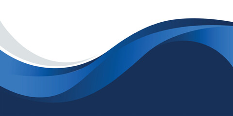 Abstract modern blue wavy header business banner horizontal background