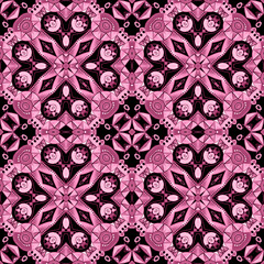 Ethnic Arabic ornament pink black 