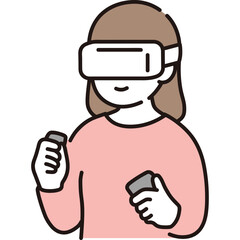 Woman Wearing A Vr Head