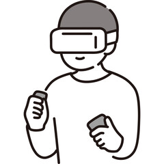 Man Wearing Vr Head