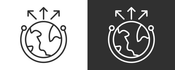 Global Distribution Icon Set Vector Collection Isolated In Black And White