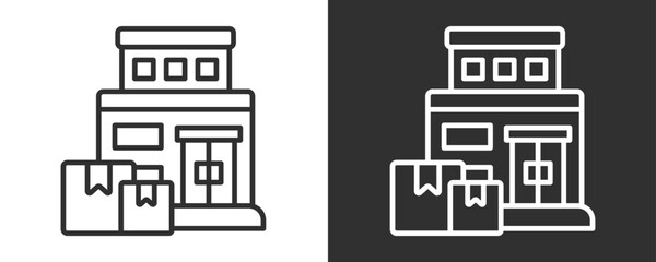 Shop Icon Set Vector Collection Isolated In Black And White