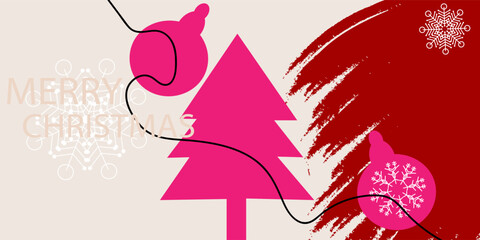Abstract Merry Christmas and Happy New Year card. Vector illustration for holiday greeting cards, website and social media banners, and marketing materials. eps 10
