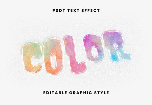 Colorful Watercolor Glass Text Effect Paint Artistic Font