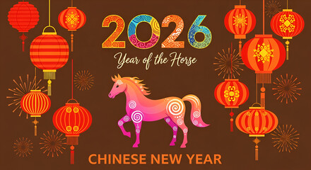 Happy chinese new year 2026 year of the horse celebration
