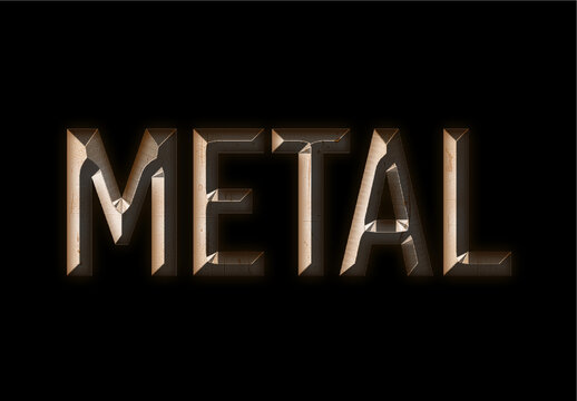 Solid Metallic Rusty Text Effect