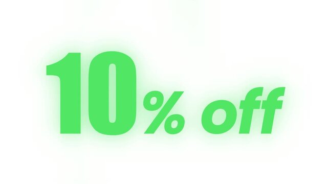 Bright green ten percent off discount promotion graphic for marketing and advertising campaigns