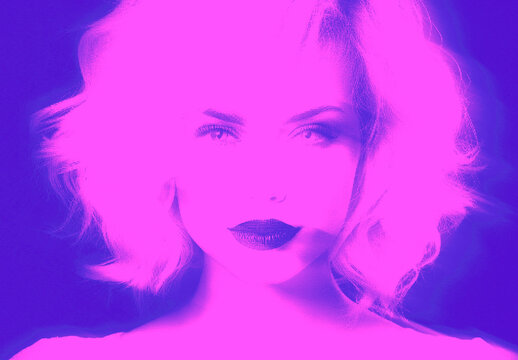 Pink And Purple Duotone Ghosting Photo Effect