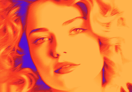 Orange And Blue Duotone Ghosting Photo Effect