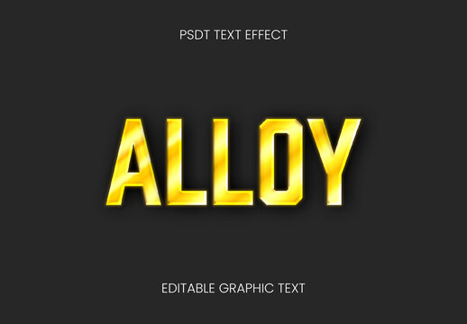 Golden Metallic Leaf Gold Paper Text Effect Chrome Shiny Font