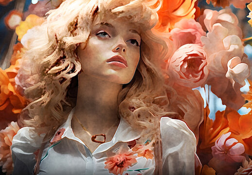 Orange And Pink Cine Oil Motion Blur Paint Photo Effect