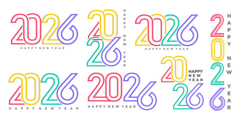 big set 2026 happy new year template