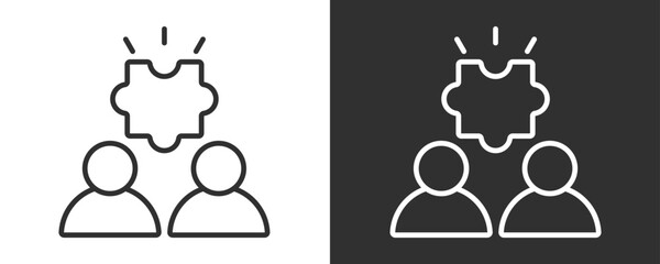 Collaborative Icon Set Vector Collection Isolated In Black And White