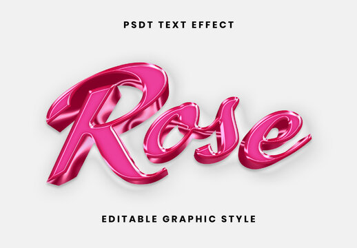 Pink Metallic Script Text Effect