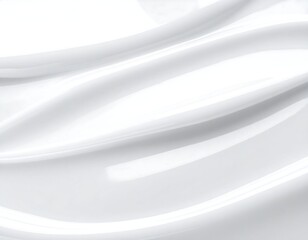 Soft, white, flowing cream texture with smooth, glossy reflections
