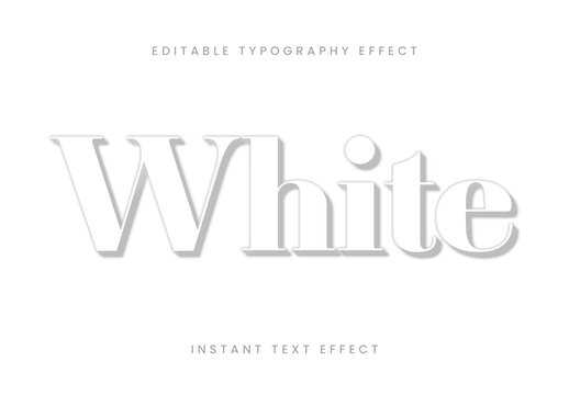 Gray Minimal White 3D Text Effect Classic Elegant Shadow Font