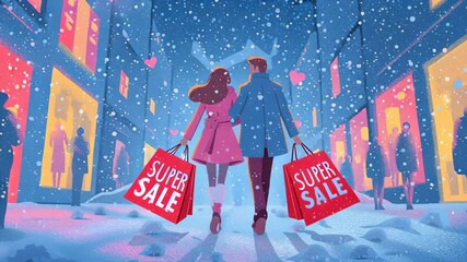 Romantic Snow Day Super Sale Shopping Date - Powered by Adobe