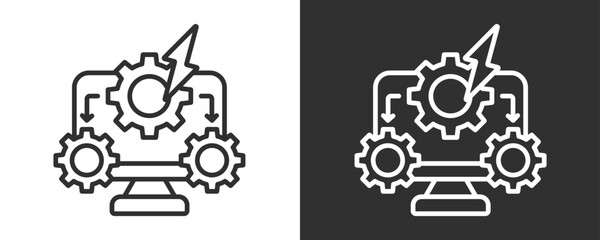 System Integration Icon Set Vector Collection Isolated In Black And White