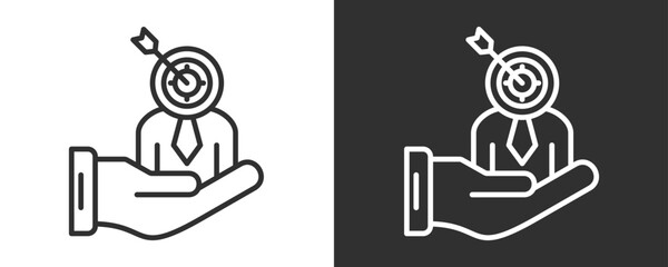 Target Icon Set Vector Collection Isolated In Black And White