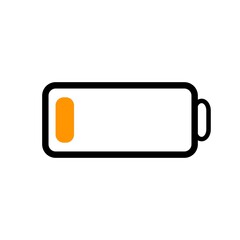 Colorful battery level indicator icon 0% charge