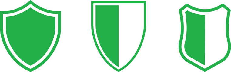 Shield Icon set. Protect shield security line icons. Badge quality symbol, sign, logo or emblem. Сryptocurrency protection sign. Crypto currency security web button. Interface design element.