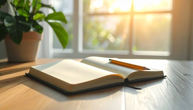 ノートと鉛筆が並ぶ静かな作業空間｜創作・学び・背景・教育に使える高解像度イメージ
