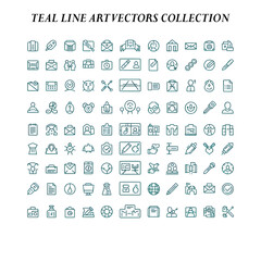 Modern Teal Line Design with Minimal Abstract Style