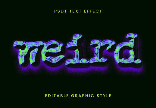 Green And Purple Radioactive Neon Text Effect Psychedelic Liquid Font