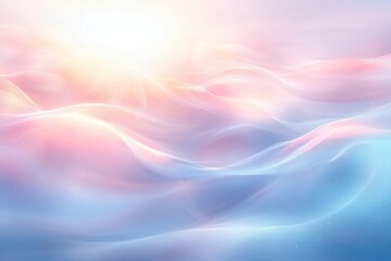 soft pastel waves flowing under a bright glowing light creating a calm and serene atmosphere