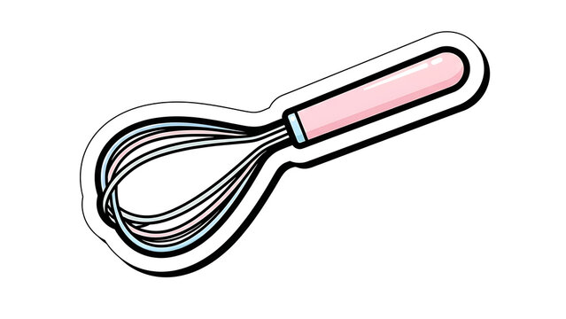 Pastel whisk illustration, perfect for baking blogs, recipe cards, or cooking tutorials