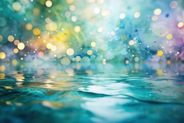 Serene Waters Reflecting a Celestial Glow An Enchanting Abstract Background