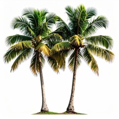 Obraz premium Two palm trees against a white background