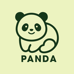 panda cute logo vector