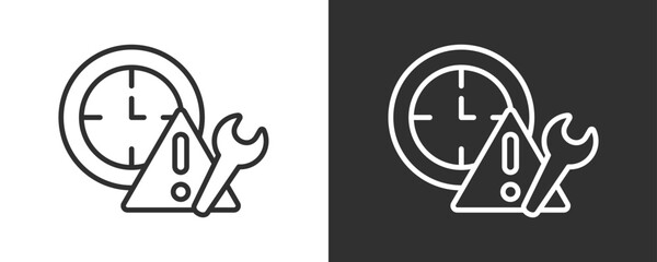 Time Alert Icon Set Vector Collection Isolated In Black And White