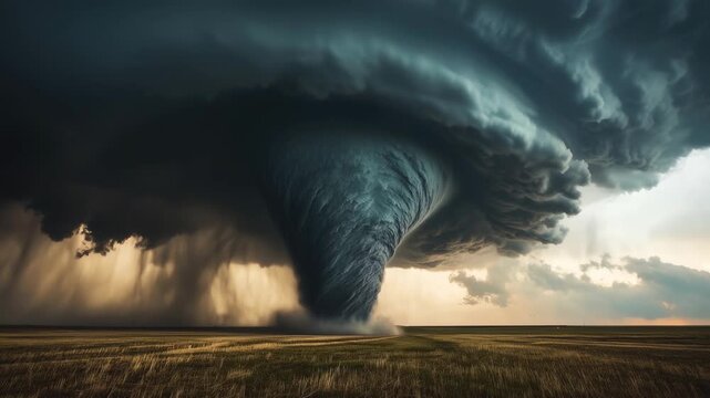Powerful tornado touches down on open prairie during late afternoon storm