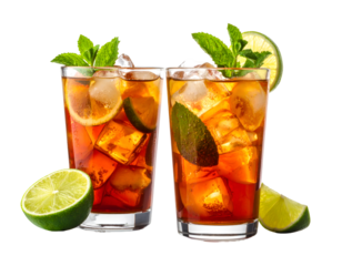 Long Island Ice tea cocktail drink isolated on transparent png
