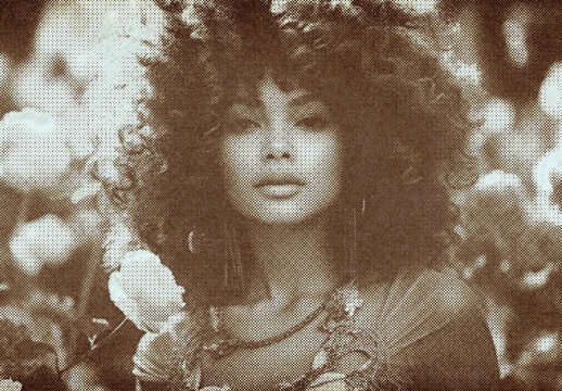 Brown And Beige Old Print Photo Effect