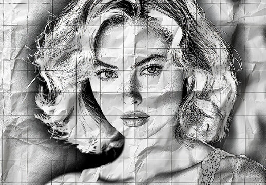 Black And White Realistic Pencil Sketch Photo Effect