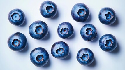 fresh blueberries peeking from the edges on a clean pale background, minimalist and inviting