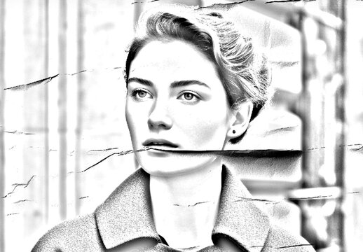 White And Black Realistic Pencil Sketch Photo Effect