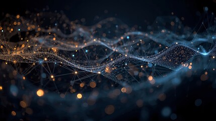 Professional and sophisticated abstract background for corporate and finance applications. The image visually represents market connections, data flow, and global business networks