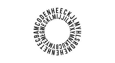 Circular Arrangement of Black Letters Forming a Ring.