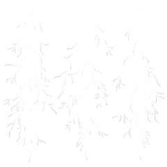 Three bright white lightning bolts striking down with intricate branching patterns isolated on transparent background