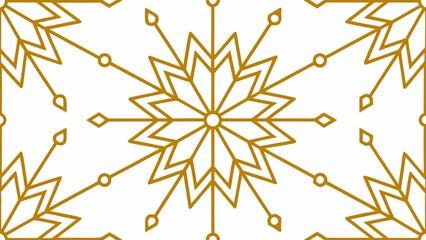 Elegant gold snowflake pattern on a white background festive winter design